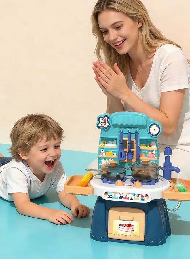 Aimayapet Kitchen Pretend Play Toy Set, Kitchen Toys Set for Kids, Role Play Cookware Indoor DIY Toy Games, Kitchen Sink Toys with Flowing Water, Cooking Stove Play Sink Food Toy, Kitchen Accessories Toys Sets for Boys, Girls, Kids, Children - Image 3